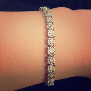 Silver Ice Cubic Zirconia Tennis Bracelet